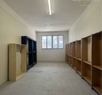 Storage room with shelves in commercial premises.