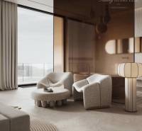 The interior offers comfort, with two armchairs and a view, reminiscent of a 2-room apartment.