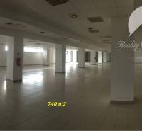 Spacious commercial spaces with bright walls and columns, tiled floor.
