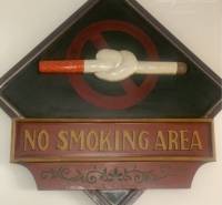 No smoking sign displayed in the interior of Warehouses and halls.