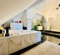Luxury bathroom in a family house, includes a bathtub, ceramics, and plants.