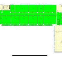 Floor plan of offices with social facilities and staircase.