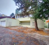 A two-story building surrounded by trees on Dolná Street in Bratislava - Old Town.