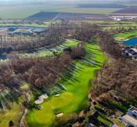 Aerial view of the golf course and surrounding properties - housing in Hrubá Borša.