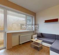 Living room with a corner sofa, large windows, and a shelf in a family house.