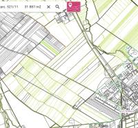 Map excerpt of agricultural and forest land near Trnava, showing the parcel Zvončín.