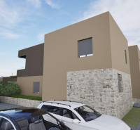 A recreational apartment in Vodice with a terrace and parking, surrounded by greenery.