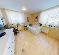 A room in a family house with technology, flowers, furniture, and a floor with a wooden decor.