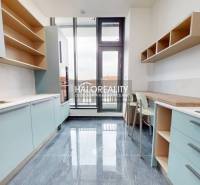 A kitchen with modern equipment and access to a balcony, Offices.