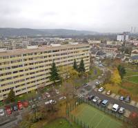 View of the residential block and parking lot on Južná trieda in Košice, Juh district.