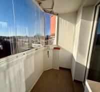 Glazed balcony in a 3-room apartment on Ružová Street in Senica with a view of the city.