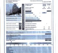 Energy certificate of the building on Landererova in Bratislava, 3-room apartment, category B, construction 2015.