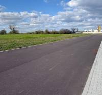 Reinforced road and greenery in the commercial zone in Trnava.