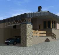 A single-story house with a garage and stone elements in the front garden in Dlhé Pole. Plots - residential.