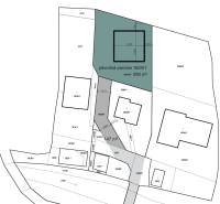 Map of residential plots in the village of Dlhé Pole, displayed parcel 1624/1, 590 m².