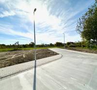 Concrete road on a residential property in Malinovo near Malinovo Street.