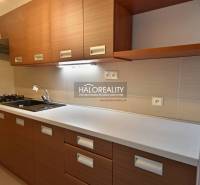 A kitchen unit with a wooden decor, appliances, and storage spaces in a 2-room apartment.