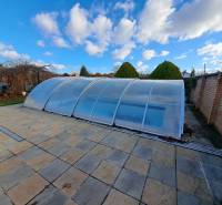 A covered pool in the garden of a family house on Bernolákova Street in Vráble.