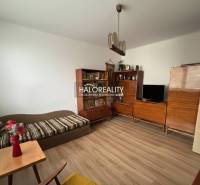 Living room in a 3-room apartment with a wooden decor floor, wooden furniture, sofa.