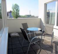 Terrace with two chairs and a table in the offices on Štúrova Street, Nitra.