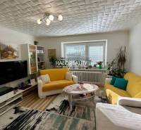 Living room in a two-room apartment with a wooden decor floor, a yellow sofa, and decorations.