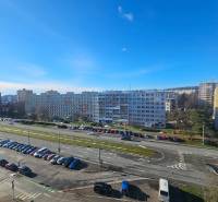 City district Západ, Košice, view of the parking lot and housing estate from SNP Avenue.