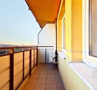 Balcony of a 1-room apartment on Vyšehradská Street in Bratislava-Petržalka with a view.