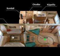 Floor plan of a 2-room apartment with a loggia, bedroom, kitchen, bathroom, and living room.