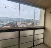Glazed balcony in a 3-room apartment with a view of the city Vranov nad Topľou, Lúčna.