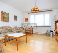 Living room in a three-room apartment with a wooden decor floor, sofa, and furniture.