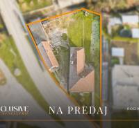 Aerial view of a family house in Prašice on Nemečkovská Street with a plot of land.