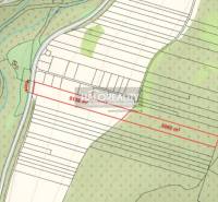 A map of residential plots in Dolná Lehota with forested areas.