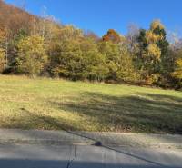 A grassy plot on Karpatská Street in Marianka surrounded by autumn trees. Land - residential.