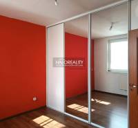 Red wall, mirrored wardrobe, floating floor, window, door, studio apartment.