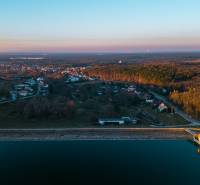 Aerial view of Lozorno from Borovicová across the reservoir, Plots - housing.