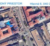 Aerial view of commercial premises on Hlavná Street, Košice - Staré Mesto district.