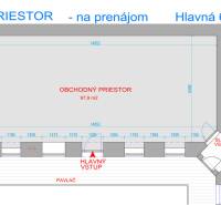 Floor plan of the commercial space for rent at Hlavná Street 6, Košice.