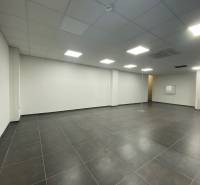 Spacious commercial spaces with tiled floors and suspended ceilings.