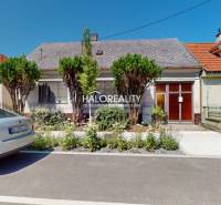 A family house in Malacky with a front garden, a parked car, and original architecture.