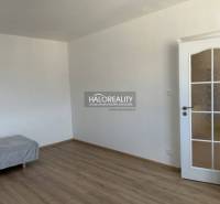 A room in a one-bedroom apartment with a wooden decor floor and white walls.