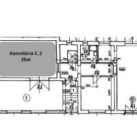 Floor plan of office no. 2 with an area of 35 m².