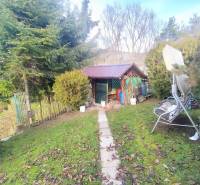 A garden with a small house and a swing in Malý Slivník near a 3-room apartment.