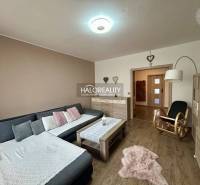 Living room in a 3-room apartment with a sofa, an armchair, and a wooden decor floor.