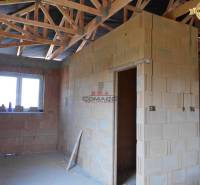 A rough construction of a family house on a street in Nové Mesto nad Váhom with a view of the interior.