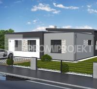 Modern family house with a flat roof on Štvrtok Street in Štvrtok.