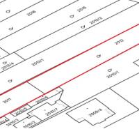 Map of plots with a marked plot for housing in Pribeta.