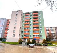 Apartment building with a colorful facade on Považská Street in Nové Mesto nad Váhom.