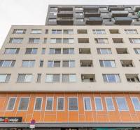 Building on Budatínska Street in Bratislava-Petržalka with 2-room apartments and commercial spaces.