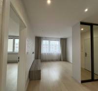 A bright room with a wooden decor floor in a 3-room apartment.