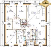 The floor plan of the family house on Špačince Street shows the layout of the rooms and the kitchen.